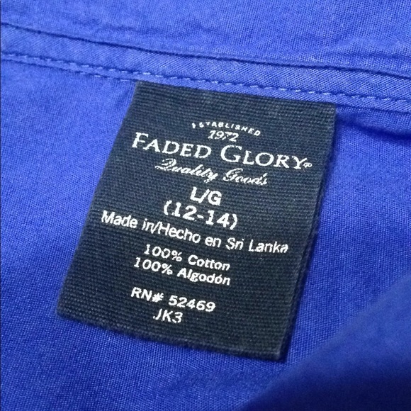 Faded Glory Girl's Button Down Long Sleeve Shirt - Picture 3 of 4